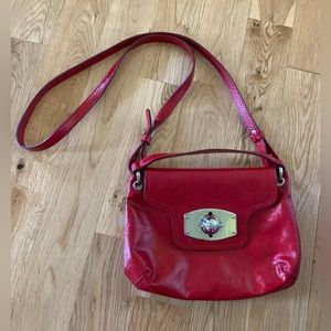 Furla red patent leather purse
